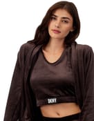 Dresowy luxe plush layer, crop tank & pant lounge set DKNY - 4